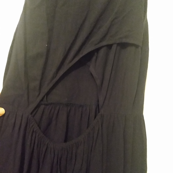 Julie Brown NYC Size 8 Dark Navy Full Length Maxi Dress Embroidered Neckline - Picture 2 of 5